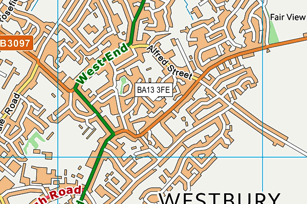 BA13 3FE map - OS VectorMap District (Ordnance Survey)