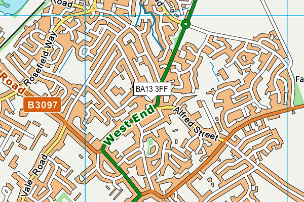 BA13 3FF map - OS VectorMap District (Ordnance Survey)