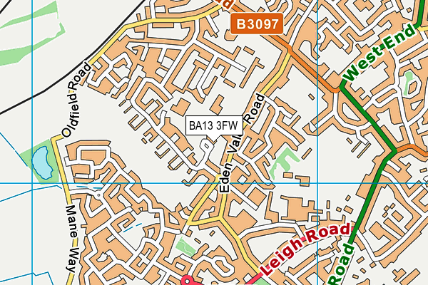 BA13 3FW map - OS VectorMap District (Ordnance Survey)