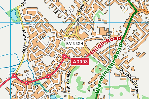 BA13 3GH map - OS VectorMap District (Ordnance Survey)