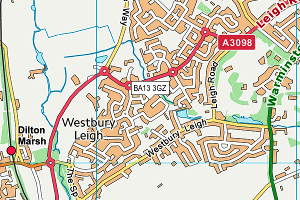BA13 3GZ map - OS VectorMap District (Ordnance Survey)