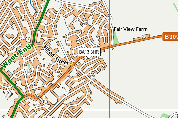 BA13 3HR map - OS VectorMap District (Ordnance Survey)