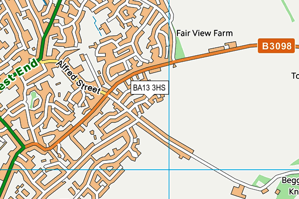 BA13 3HS map - OS VectorMap District (Ordnance Survey)