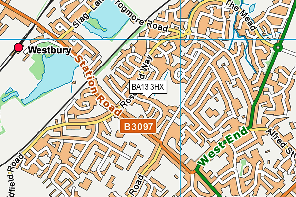 BA13 3HX map - OS VectorMap District (Ordnance Survey)