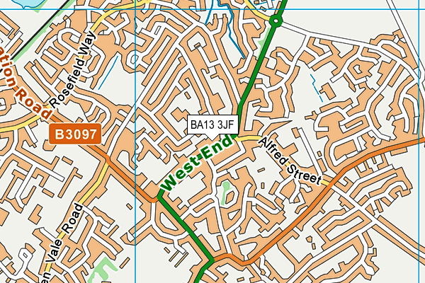 BA13 3JF map - OS VectorMap District (Ordnance Survey)