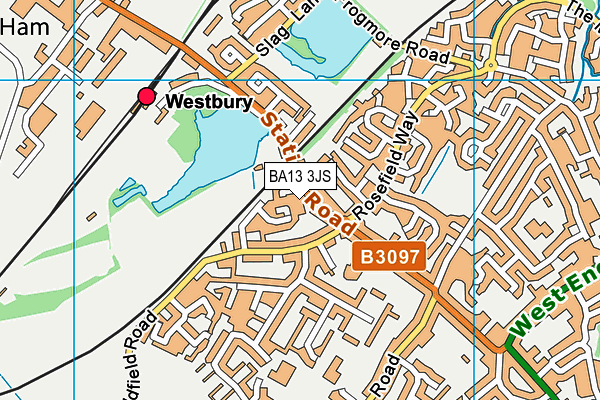 BA13 3JS map - OS VectorMap District (Ordnance Survey)