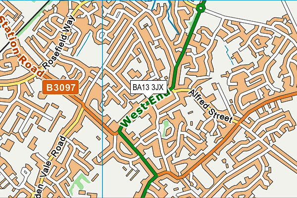 BA13 3JX map - OS VectorMap District (Ordnance Survey)