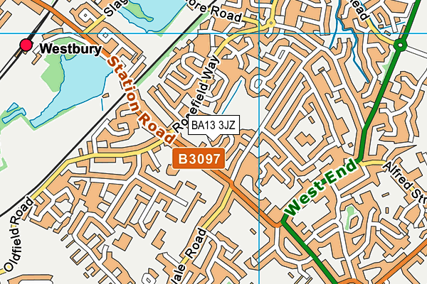 BA13 3JZ map - OS VectorMap District (Ordnance Survey)