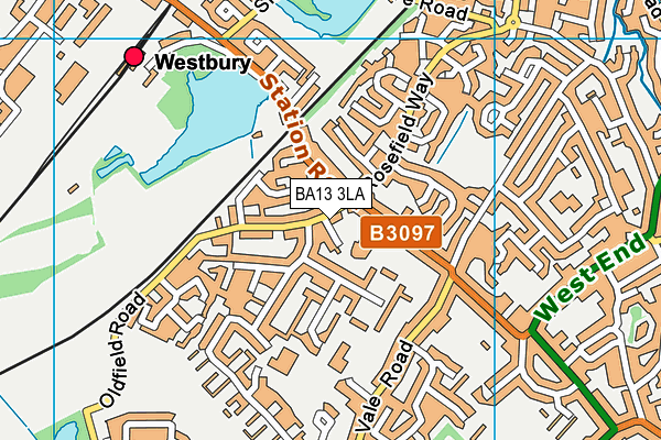 BA13 3LA map - OS VectorMap District (Ordnance Survey)