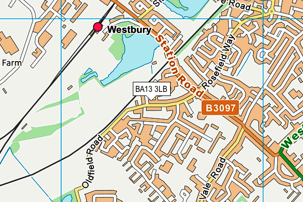 BA13 3LB map - OS VectorMap District (Ordnance Survey)