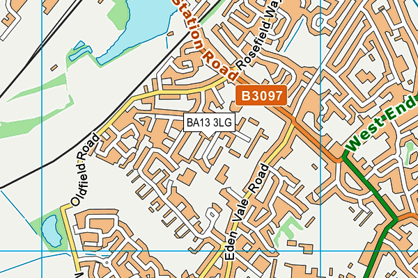 BA13 3LG map - OS VectorMap District (Ordnance Survey)