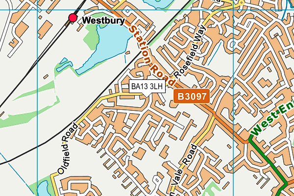 BA13 3LH map - OS VectorMap District (Ordnance Survey)