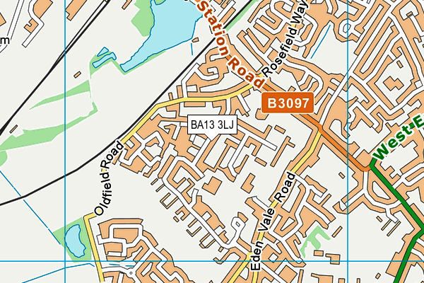 BA13 3LJ map - OS VectorMap District (Ordnance Survey)