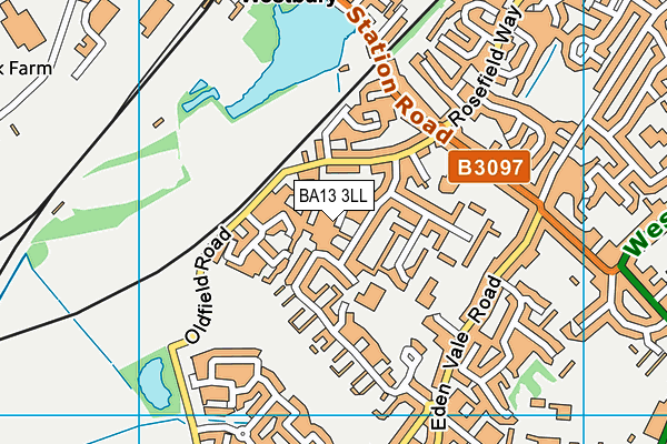 BA13 3LL map - OS VectorMap District (Ordnance Survey)