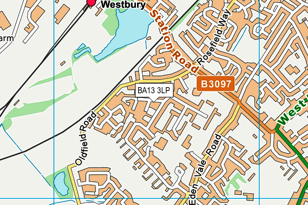 BA13 3LP map - OS VectorMap District (Ordnance Survey)
