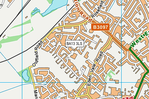 BA13 3LS map - OS VectorMap District (Ordnance Survey)