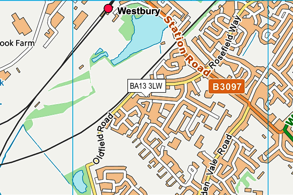 BA13 3LW map - OS VectorMap District (Ordnance Survey)