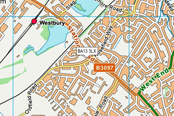 BA13 3LX map - OS VectorMap District (Ordnance Survey)