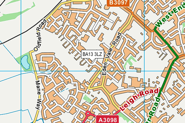 BA13 3LZ map - OS VectorMap District (Ordnance Survey)