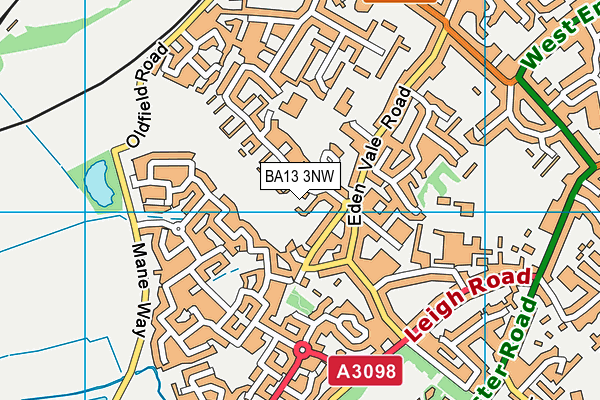 BA13 3NW map - OS VectorMap District (Ordnance Survey)