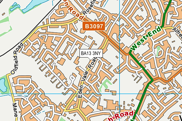 Westbury Centre (Closed) map (BA13 3NY) - OS VectorMap District (Ordnance Survey)
