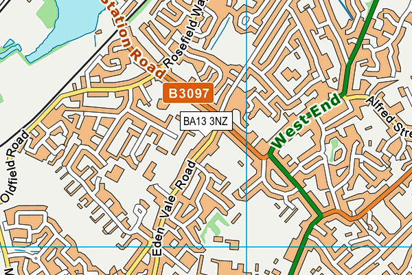 BA13 3NZ map - OS VectorMap District (Ordnance Survey)