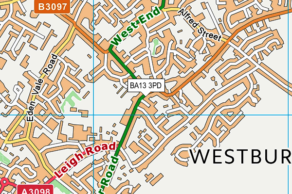 BA13 3PD map - OS VectorMap District (Ordnance Survey)