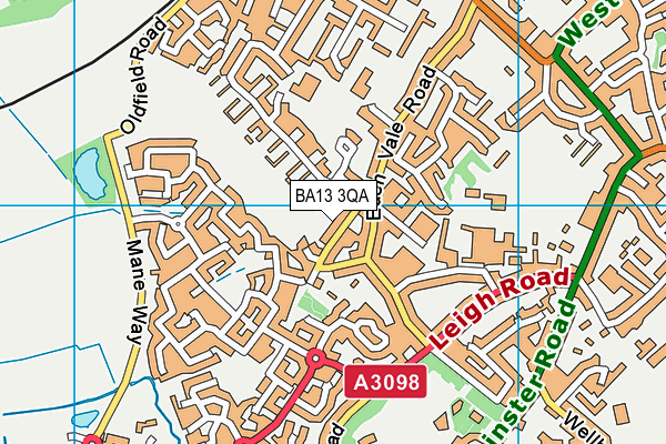 Redland Lane map (BA13 3QA) - OS VectorMap District (Ordnance Survey)