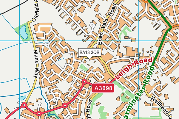 BA13 3QB map - OS VectorMap District (Ordnance Survey)