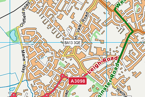 BA13 3QE map - OS VectorMap District (Ordnance Survey)
