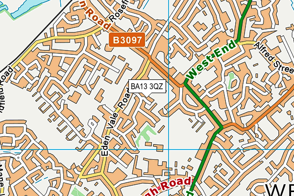 BA13 3QZ map - OS VectorMap District (Ordnance Survey)