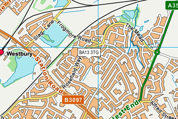 BA13 3TG map - OS VectorMap District (Ordnance Survey)