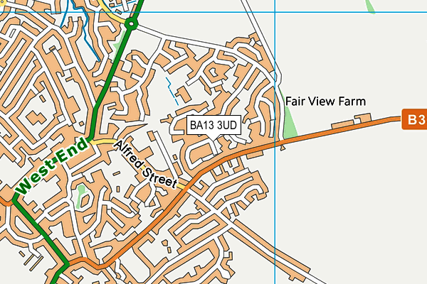 BA13 3UD map - OS VectorMap District (Ordnance Survey)