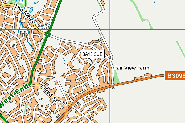 BA13 3UE map - OS VectorMap District (Ordnance Survey)