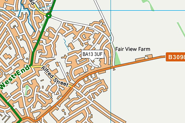 BA13 3UF map - OS VectorMap District (Ordnance Survey)