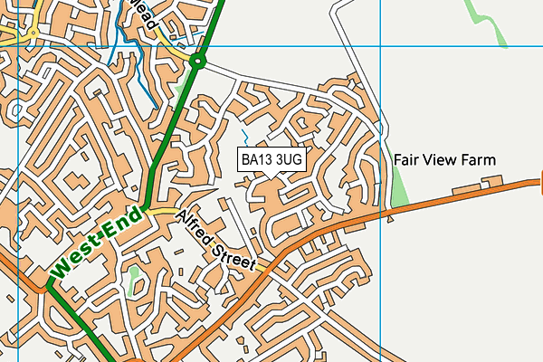 BA13 3UG map - OS VectorMap District (Ordnance Survey)