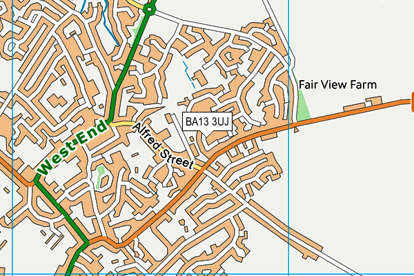 BA13 3UJ map - OS VectorMap District (Ordnance Survey)