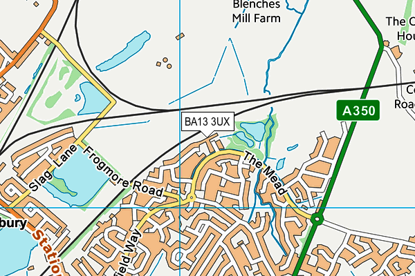 BA13 3UX map - OS VectorMap District (Ordnance Survey)
