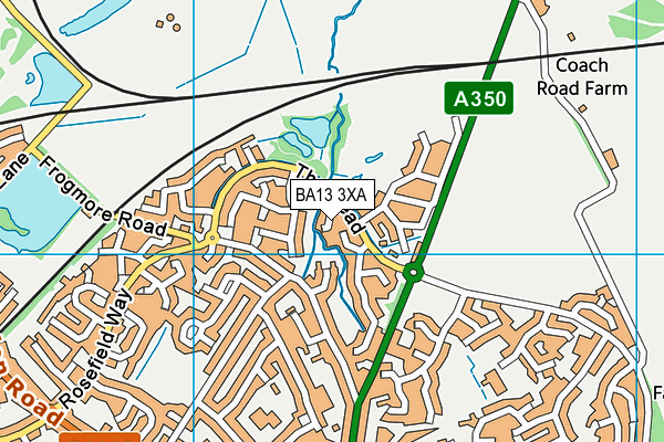 BA13 3XA map - OS VectorMap District (Ordnance Survey)