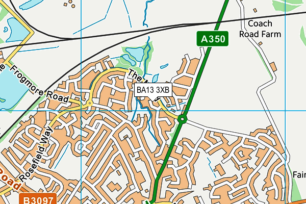 BA13 3XB map - OS VectorMap District (Ordnance Survey)