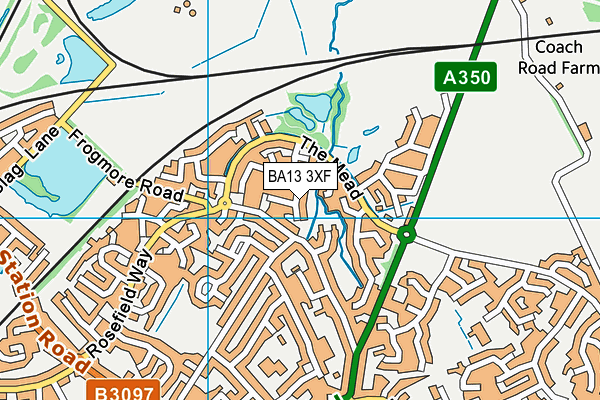 BA13 3XF map - OS VectorMap District (Ordnance Survey)