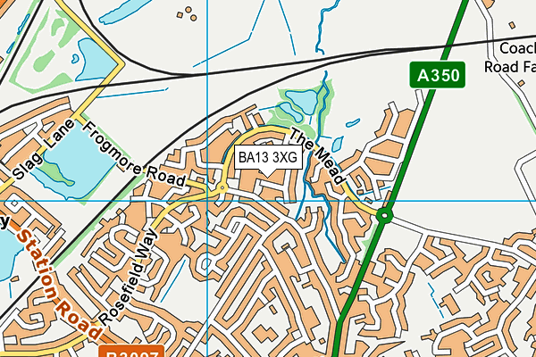 BA13 3XG map - OS VectorMap District (Ordnance Survey)