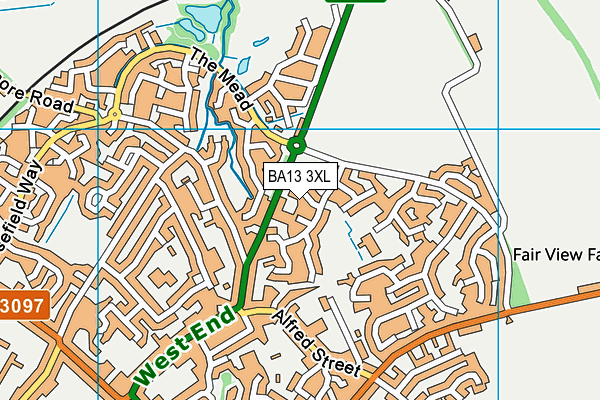 BA13 3XL map - OS VectorMap District (Ordnance Survey)