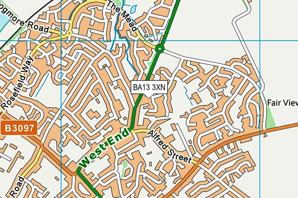 BA13 3XN map - OS VectorMap District (Ordnance Survey)