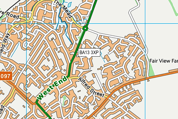 BA13 3XP map - OS VectorMap District (Ordnance Survey)