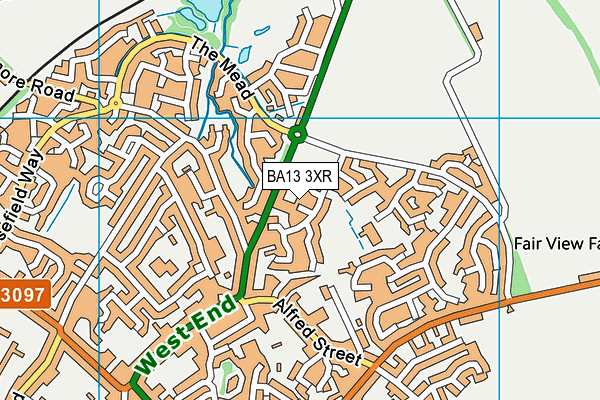 BA13 3XR map - OS VectorMap District (Ordnance Survey)