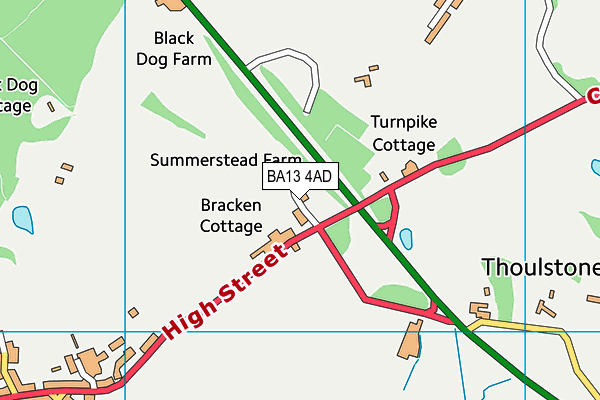 BA13 4AD map - OS VectorMap District (Ordnance Survey)