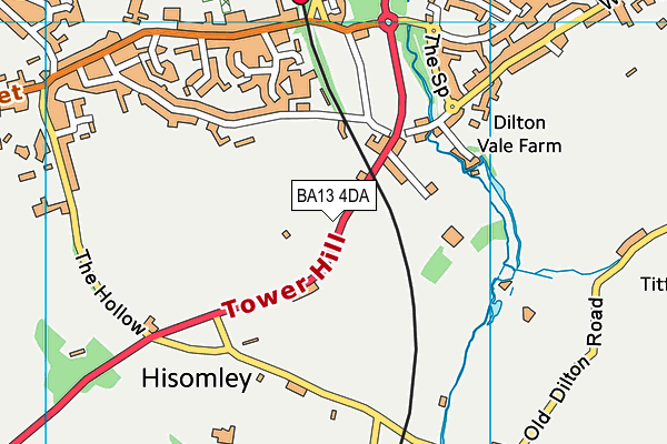 BA13 4DA map - OS VectorMap District (Ordnance Survey)