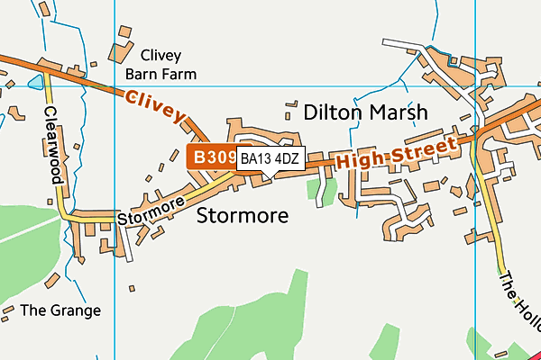Dilton Marsh Playing Fields map (BA13 4DZ) - OS VectorMap District (Ordnance Survey)