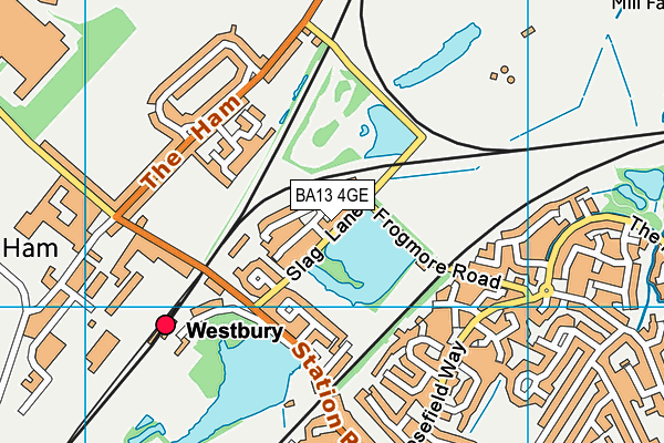 BA13 4GE map - OS VectorMap District (Ordnance Survey)